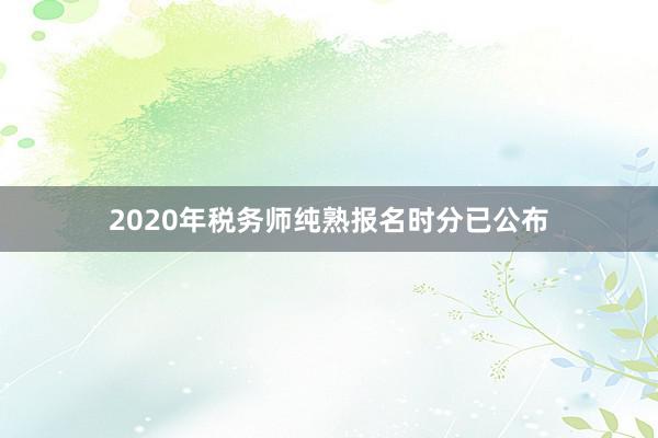 2020年税务师纯熟报名时分已公布